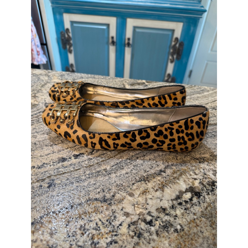 Women's Calvin Klein Leopard Print Calf Hair Ballet Flats - Picture 3 of 4
